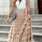 Layered maxi tulle dress with elastic waist