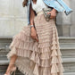 Layered maxi tulle dress with elastic waist