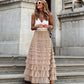 Layered maxi tulle dress with elastic waist