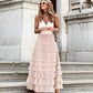 Layered maxi tulle dress with elastic waist
