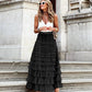 Layered maxi tulle dress with elastic waist