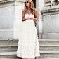 Layered maxi tulle dress with elastic waist