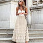 Layered maxi tulle dress with elastic waist