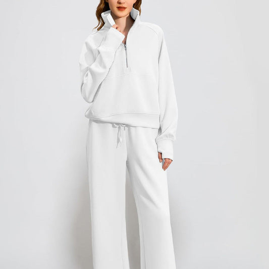 ✨Special Sale 49%OFF🔥 Women’s High-Neck Zip-Up Pullover and Wide-Leg Pants Set