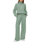 ✨Special Sale 49%OFF🔥 Women’s High-Neck Zip-Up Pullover and Wide-Leg Pants Set
