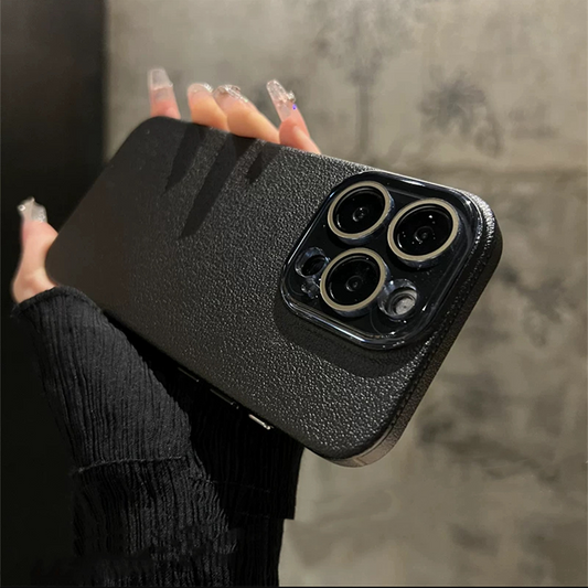 Minimalist Leather-Textured Phone Case for iPhone 16-12 series