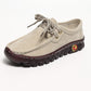 Women's Low Top Lace-up Stitching Flat Shoes
