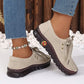 Women's Low Top Lace-up Stitching Flat Shoes