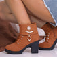 Women's Chunky Heeled Ankle Boots with Rhinestone Decor⚡New Arrivals Sale-50% OFF