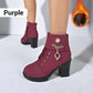 Women's Chunky Heeled Ankle Boots with Rhinestone Decor⚡New Arrivals Sale-50% OFF