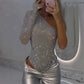 🎉Happy New Year! 50% OFF 🛍️Women's One Shoulder Sequin Bodysuit