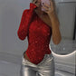 🎉Happy New Year! 50% OFF 🛍️Women's One Shoulder Sequin Bodysuit