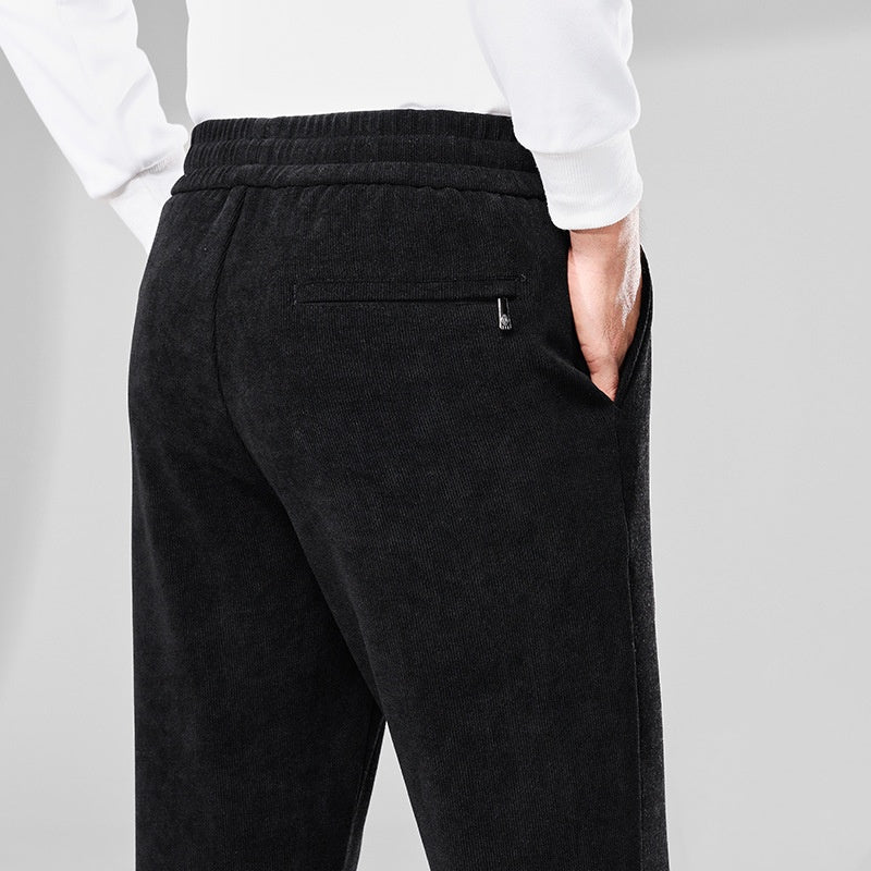 Men's Warm Drawstring Pants with Pockets