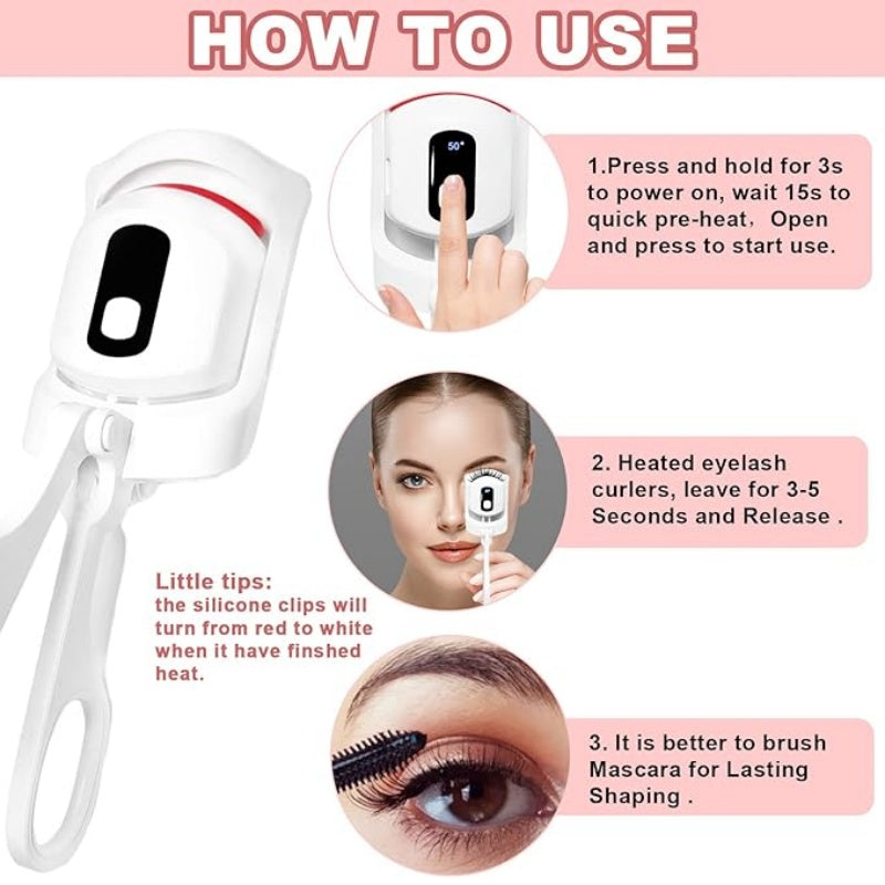 Electric Heated Eyelash Curlers with Display