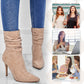 💥Fabric material upgrade-Women's Pointed Toe High Heel Short Boots