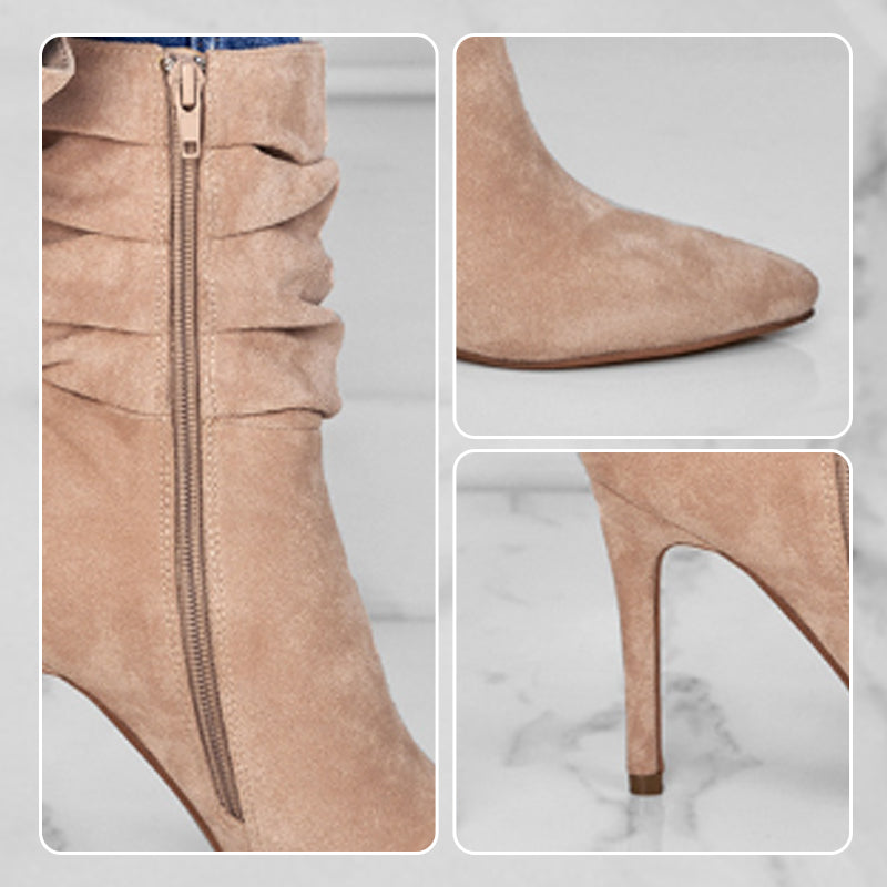 💖Limited Sale 50% OFF💖💥Fabric material upgrade-Women's Pointed Toe High Heel Short Boots