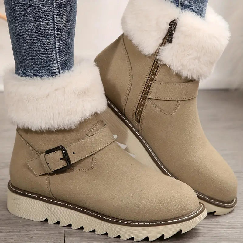 Women's Warm Zippered Snow Boots