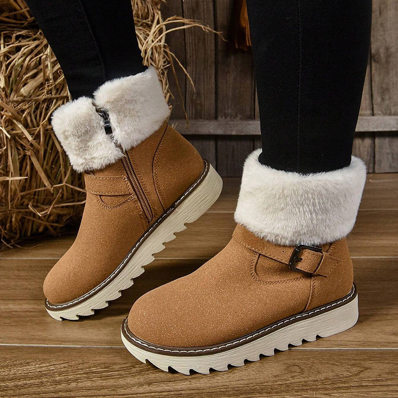 Women's Warm Zippered Snow Boots