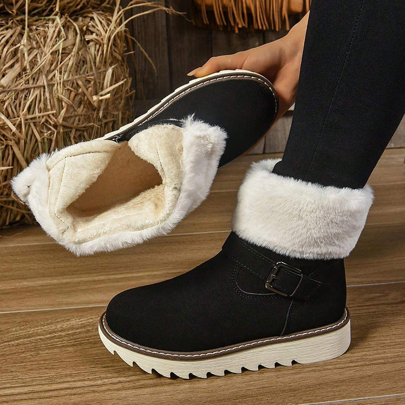 Women's Warm Zippered Snow Boots