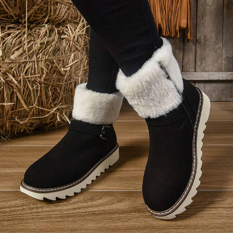 Women's Warm Zippered Snow Boots