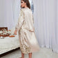 Women's Sexy Pajamas Floral Pattern Sling ＆Robe Two Piece Set
