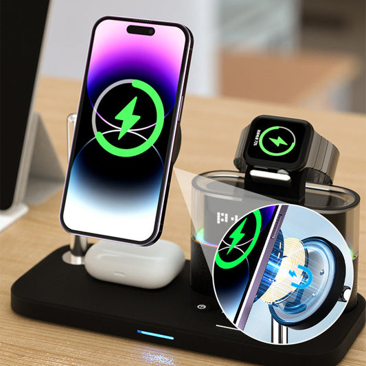 🔥2025 HOT SALE - 50% OFF🔥3-in-1 Wireless Charging Station with Alarm Clock