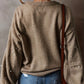 Women's Faux Pearls Round Neck Pullover Sweater