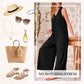 🔥2025 NEW SALES - 50% OFF🔥Women's Casual V-Neck Sleeveless Wide-Leg Jumpsuit