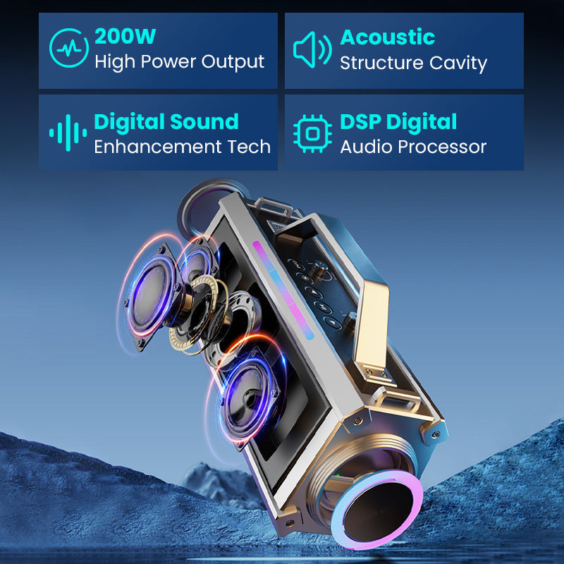 🔥2025 NEW SALES - 50% OFF🔥200W Bluetooth Karaoke Speaker with Wireless Microphone