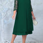 🎁Limited time 49% OFF⏳Women's Embroidered Chiffon Splicing Round Neck Dress