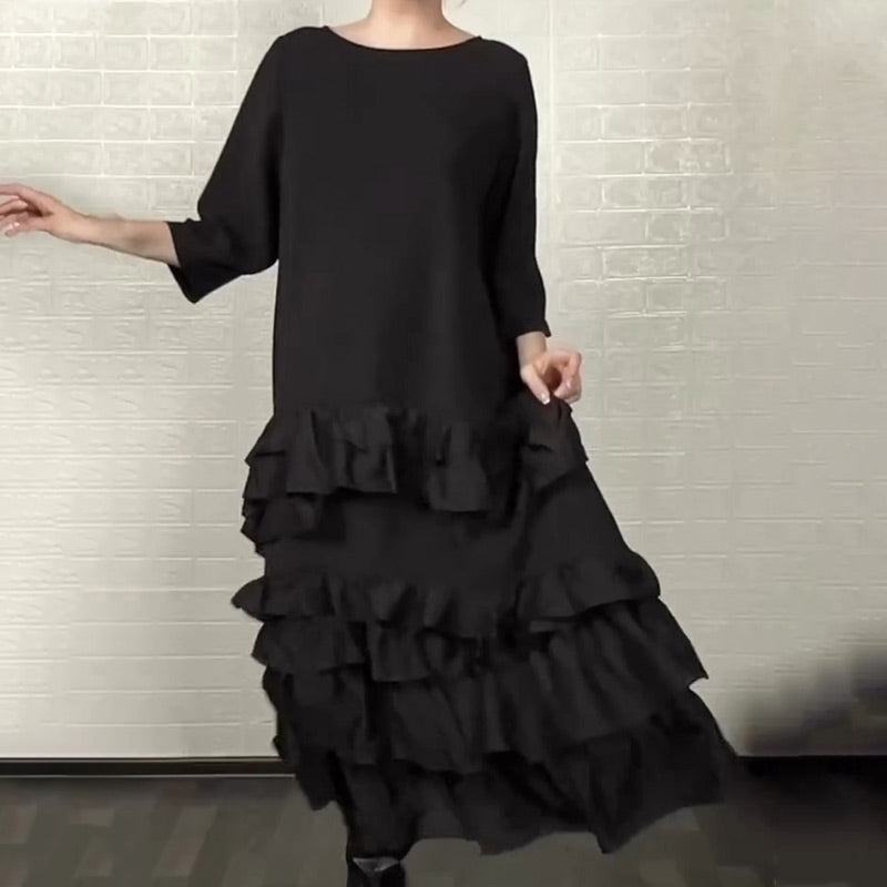 Oversized Ruffle Layered Flowy Dress