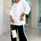 Women's Fashion Loose Sleeve Top & Pants Two Piece Set