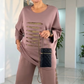 Women's Fashion Loose Sleeve Top & Pants Two Piece Set
