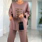 Women's Fashion Loose Sleeve Top & Pants Two Piece Set
