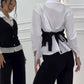 Women's Faux Two-Piece Shirt Vest & Pants Set