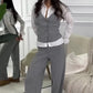 Women's Faux Two-Piece Shirt Vest & Pants Set