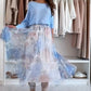 🌷🩵Spring Limited Sale 50% OFF🩵🌷Blue Set Bow Back Top & Tulle Skirt✈️Free Shipping✈️