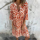 💖Limited Sale 42% OFF💖V-Neck Printed Three-Quarter Sleeve Dress