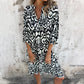 💖Limited Sale 42% OFF💖V-Neck Printed Three-Quarter Sleeve Dress