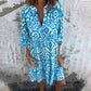 💖Limited Sale 42% OFF💖V-Neck Printed Three-Quarter Sleeve Dress