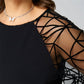 Loose Fit Black Tunic Dress with Mesh Sleeves