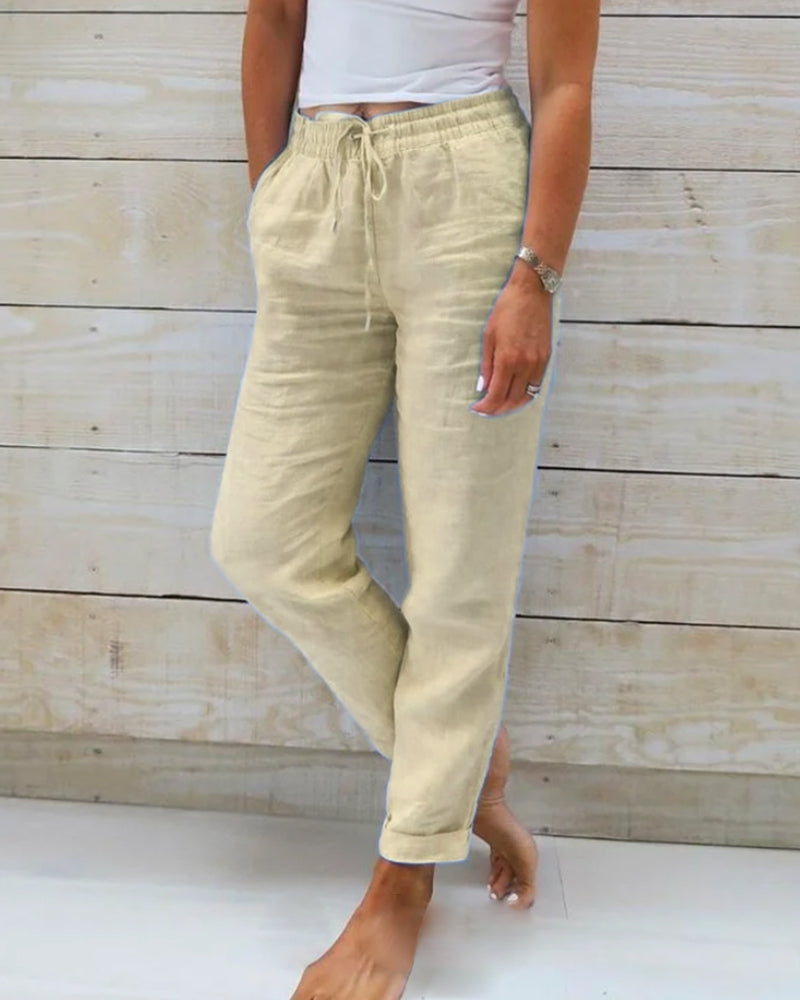 Women's  Elastic Waist Cotton Linen Wide Leg Pants🥰Buy 2 free shipping