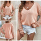 Women's Casual Loose Fit V-Neck Knit Sweater