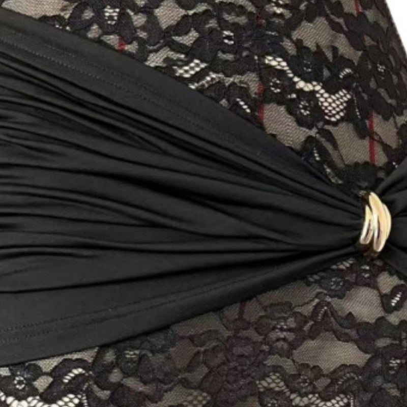 Women’s Lace Hollow Out Slit Maxi Dress