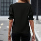 Women's Elegant V-Neck Puff Sleeve Blouse