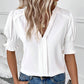 Women's Elegant V-Neck Puff Sleeve Blouse