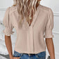 Women's Elegant V-Neck Puff Sleeve Blouse