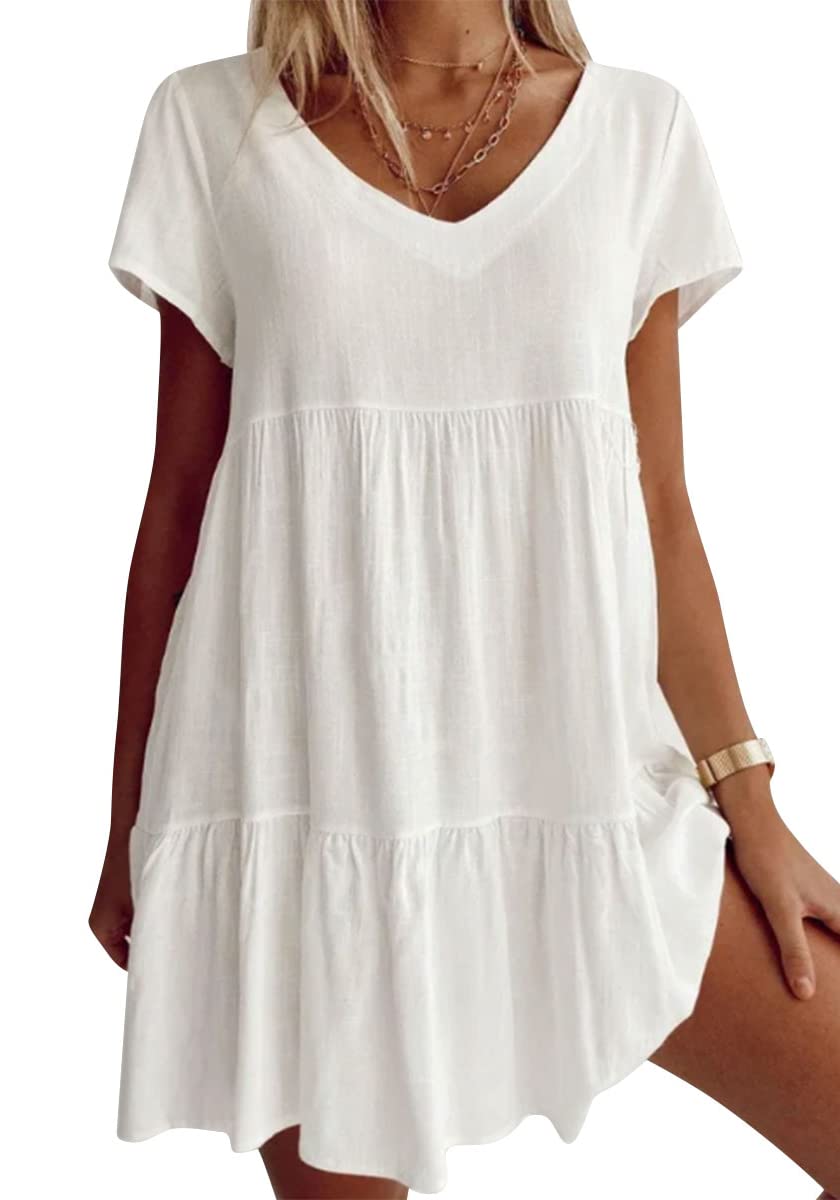🎉Limited Sale 70% OFF⏳💝Women‘s V-neck Casual Dress With Short Sleeves