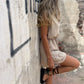 Women’s Belted Button-Down Rompers with Pockets