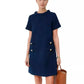 Women's Elegant Short Sleeve Tweed Dress